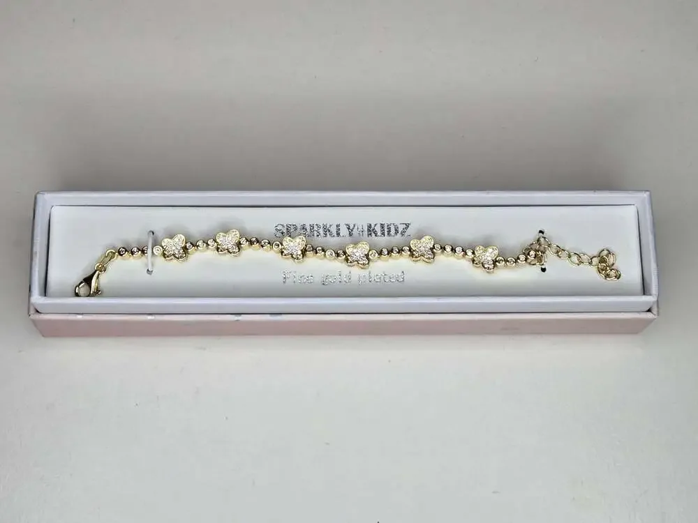 Sparkly Kidz Gold Plated Butterfly Motif Bracelet